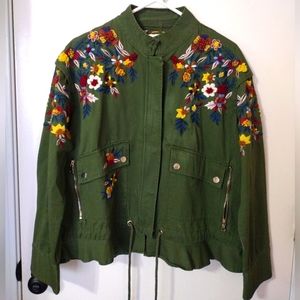 ZARA EMBROIDERED JACKET. SIZE MEDIUM.